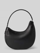 Handtas van echt runderleer met logo-applicatie