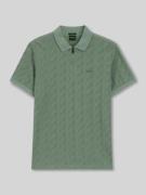 Relaxed fit poloshirt met structuurmotief, model 'MIRROR'