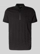 Relaxed fit poloshirt met structuurmotief, model 'MIRROR'