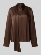 Relaxed fit blouse van pure viscose met opstaande kraag