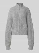 Gebreid jack met opstaande kraag en ritssluiting