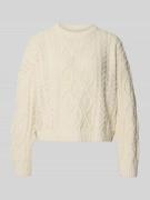 Regular fit gebreide pullover met structuurmotief, model 'ELLY'