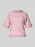 Gebreide pullover met broderie anglaise