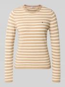 Slim fit gebreide pullover van zuivere wol