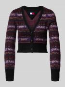 Slim fit gebreid jack met wol, model 'FAIRISLE'