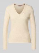 Slim fit gebreide pullover van zuivere wol