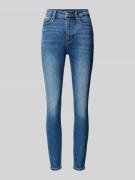Skinny fit high rise jeans met labeldetail