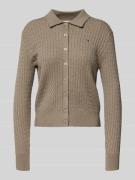 Regular fit gebreid jack van katoenmix