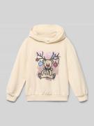 Regular fit hoodie van katoenmix