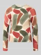 Gebreide pullover in all-over look met ronde hals
