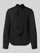 Loose fit blouse met lange mouwen van pure viscose, model 'EKARMA'