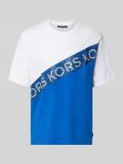 T-shirt met labelprint, model 'KORS MESH STRIPE'