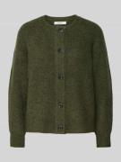 Regular fit gebreid jack van wolmix met alpaca, model 'LULU'