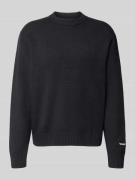 Gebreide pullover met labelstitching, model 'NORREBRO'