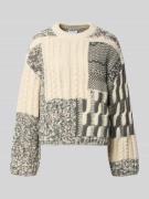 Relaxed fit gebreide pullover met wol