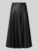 Uitlopende rok in leerlook, model 'NOCERA'