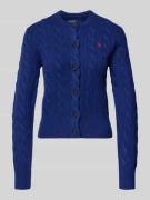 Cardigan van een mix van wol en kasjmier met labelstitching