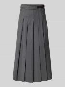 Uitlopende wikkelrok van scheerwolmix, model 'FASTOSO'