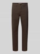 Slim fit chino van katoenmix, model '175 BRUSHED'
