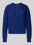 Gebreide pullover met kabelpatroon en ronde hals