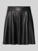 Uitlopende minirok in leerlook, model 'LUNA'
