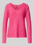 Regular fit gebreide pullover met ribstructuur, model 'ELLEN