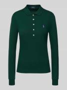 Slim fit poloshirt met labelstitching, model 'JULIE'