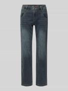 Kort straight fit jeans met steekzakken, model 'ANNA'