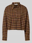 Korte overhemdblouse met ruitmotief, model 'CAT LIFE'