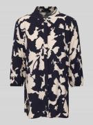 Blouse van viscose met 3/4-mouwen en blinde knoopsluiting