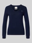 Gebreide pullover van lamswolmix met V-hals