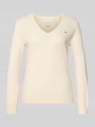 Gebreide pullover van lamswolmix met V-hals