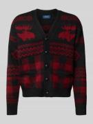 Gebreid jack met V-hals en knoopsluiting