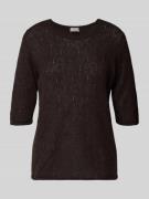 Regular fit gebreid shirt met alpaca en 1/2-mouwen