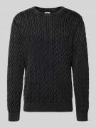 Gebreide pullover met kabelpatroon, model 'PRESIDIO'