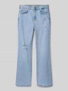Flare fit jeans in 5-pocketmodel met labeldetail