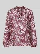Regular fit blouse met lange mouwen en all-over motief