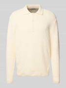 Relaxed fit gebreide polo van katoenmix, model 'DALE LIFE'