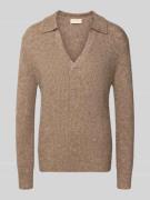 Slim fit gebreide pullover met wol, model 'Hil'