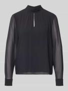 Regular fit blousetop met lange mouwen en druppelvormige hals