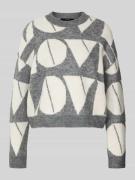 Regular fit gebreide pullover met wol, model 'LOVE'