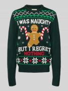 Gebreide pullover met ribboorden