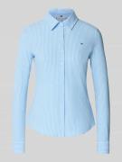 Shaped fit overhemdblouse van katoenmix