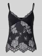 Top met bandjes van kant met V-hals