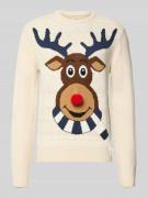 Gebreide pullover met ribboorden