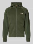 Regular fit sweatjack met logoprint, model 'Thatcher'