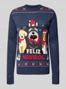 Gebreide pullover met ribboorden