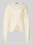 Regular fit gebreid jack van viscosemix in gebreide look