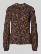 Blouse van viscosemix met opstaande kraag