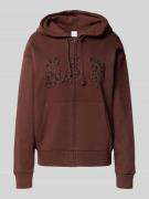 Relaxed fit sweatjack met logostitching, model 'Heritage'